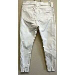 All Saints Lola Cropped Jeans Women's size 28 White Ankle Raw Split Hem